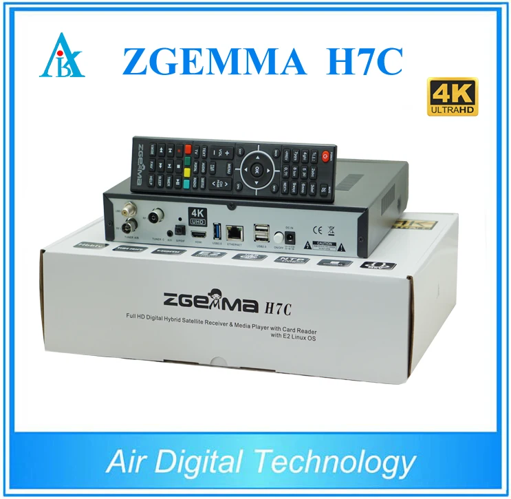 5 шт./лот Linux Enigma 4K Zgemma H7C кабельный ТВ приемник комбо DVB S2X + 2 * T2/C 4k спутниковый