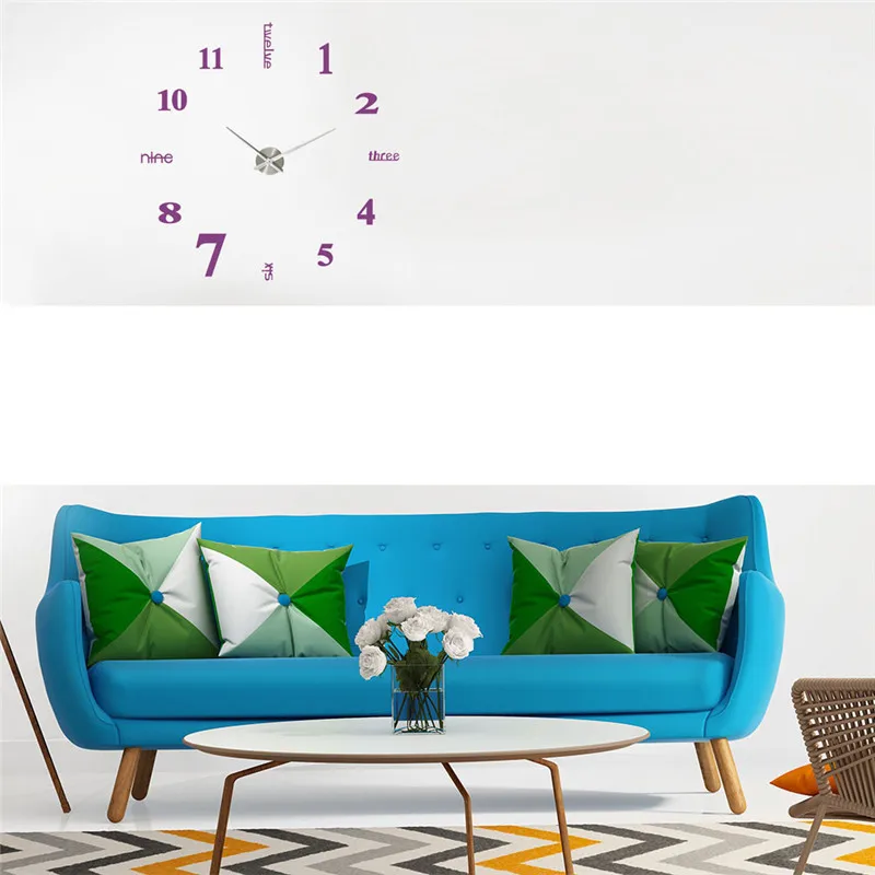 Прямая поставка акриловые современные настенные часы сделай сам 3D зеркальная