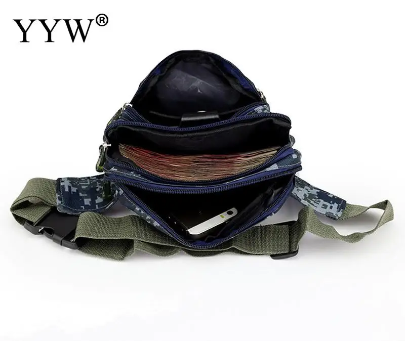 Нейлоновая Мужская поясная сумка для денег камуфляжная с большим количеством