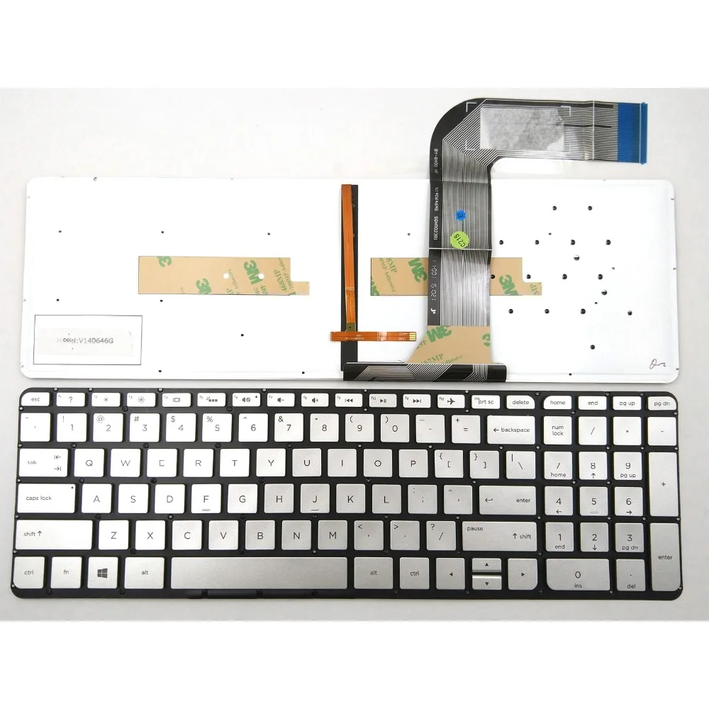 Клавиатура для ноутбука HP Envy 15-K227CL 15-K233CA 15-K253CA 15-K257CA 15-K258CA серебристая без рамки с
