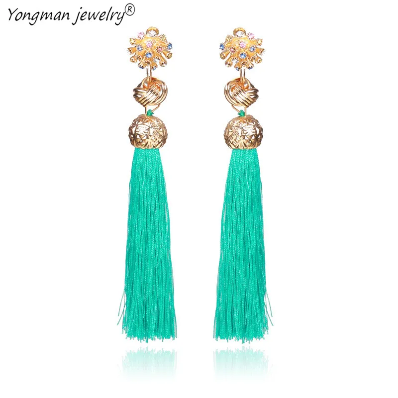 YONGMAN ювелирные изделия 2018 Новая мода кисточкой серьги Boho чешского долго
