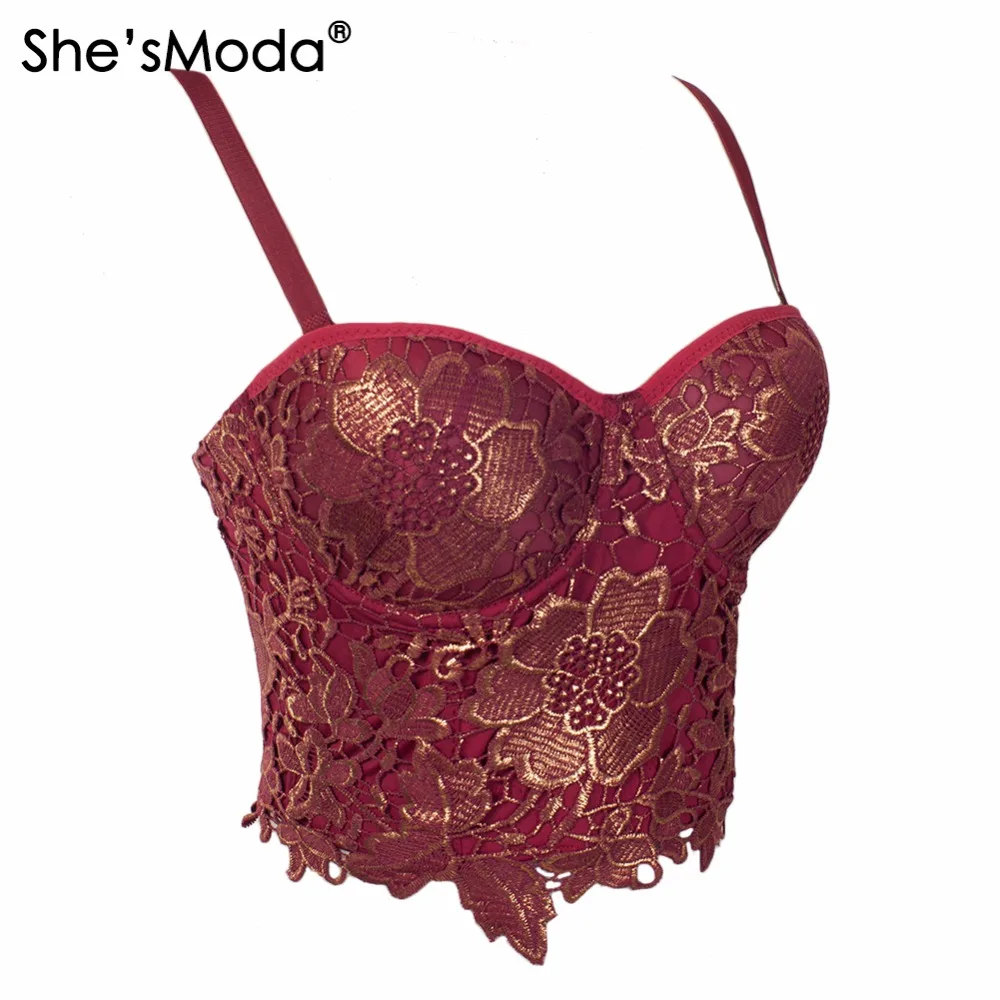 Женский корсет бюстье She'sModa кружевной пуш ап для свадебной вечеринки
