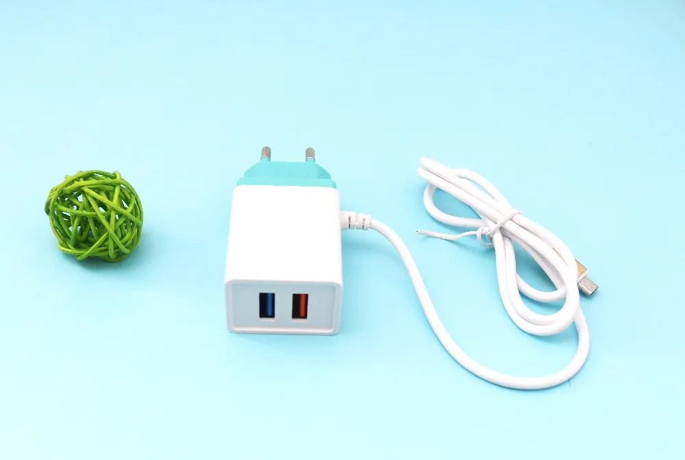 Сетевое зарядное устройство с двумя USB-портами 5 В 100 А кабелем для Samsung iphone ipad huawei |