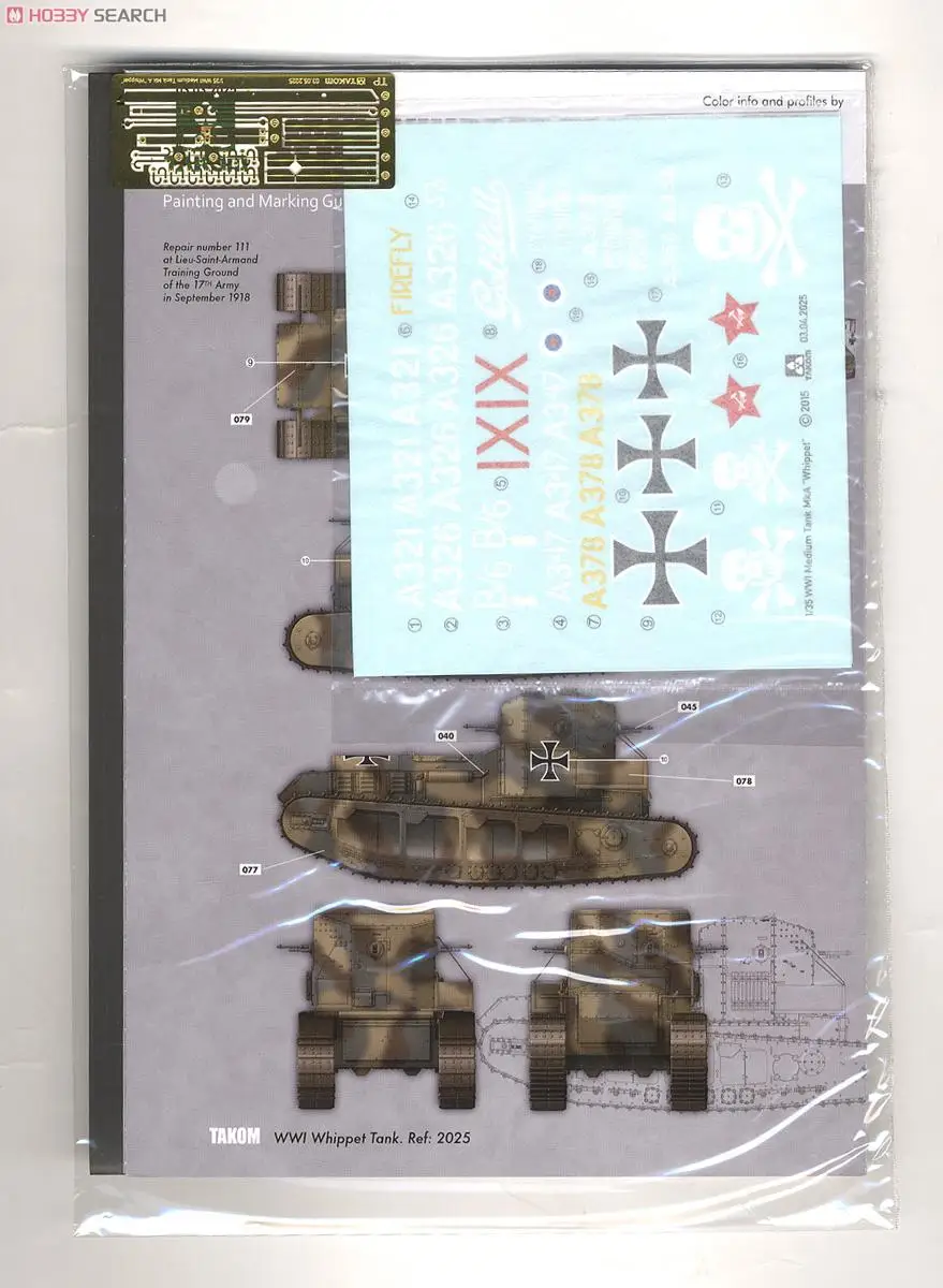 1/35 TACOM 2025 MK A "WHIPPET" WWI средний танк модель хобби
