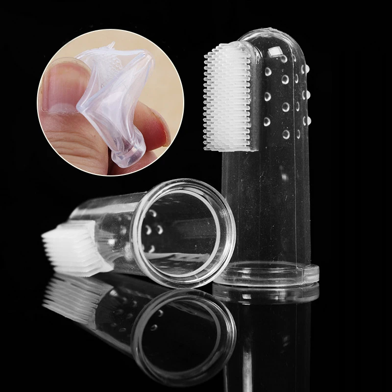 Soft Silica Gel Cat Dog Finger Toothbrush For All Sizes Dogs Pit bull Addition To Bad Breath Teeth Gums Tartar Cleaning Brush | Дом и сад
