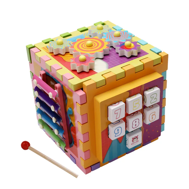 Новый 6 в 1 Форма виде геометрических фигур Treasure Box строительные блоки деревянные