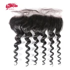 Ali Queen от уха до уха фронтальная застежка 13x4 с детскими волосами предварительно выщипанные бразильские натуральные волнистые человеческие натуральные волосы свободная часть