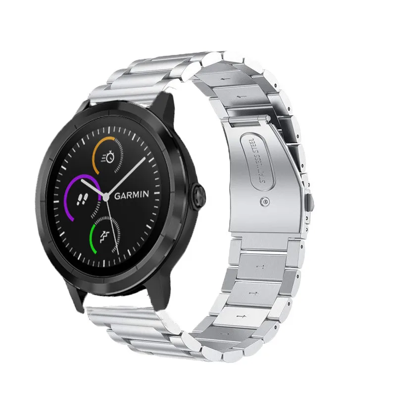Регулируемый для Garmin vivoactive3 музыкальный ремешок из нержавеющей стали смарт часы