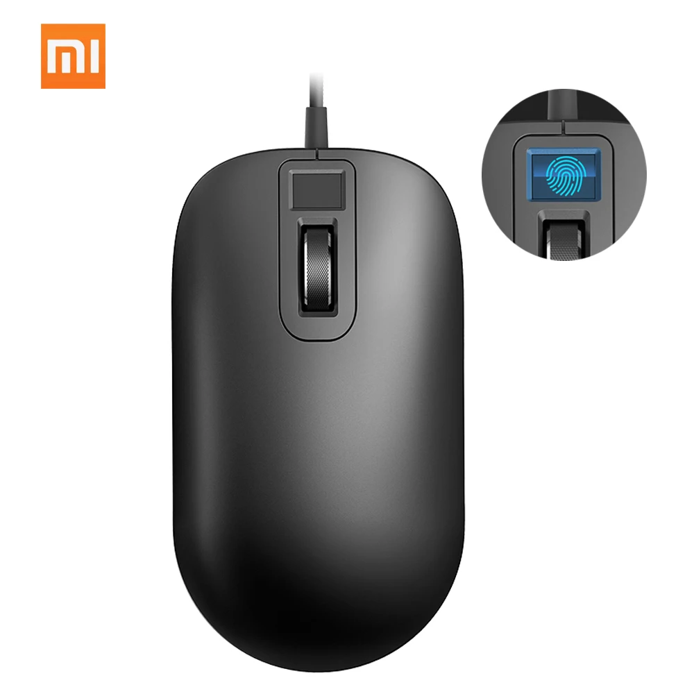 Xiaomi Jessis Идентификация отпечатков пальцев мышь USB интерфейс для Windows 8,1 поверхность ноутбука Настольный компьютер офис проводная мышь