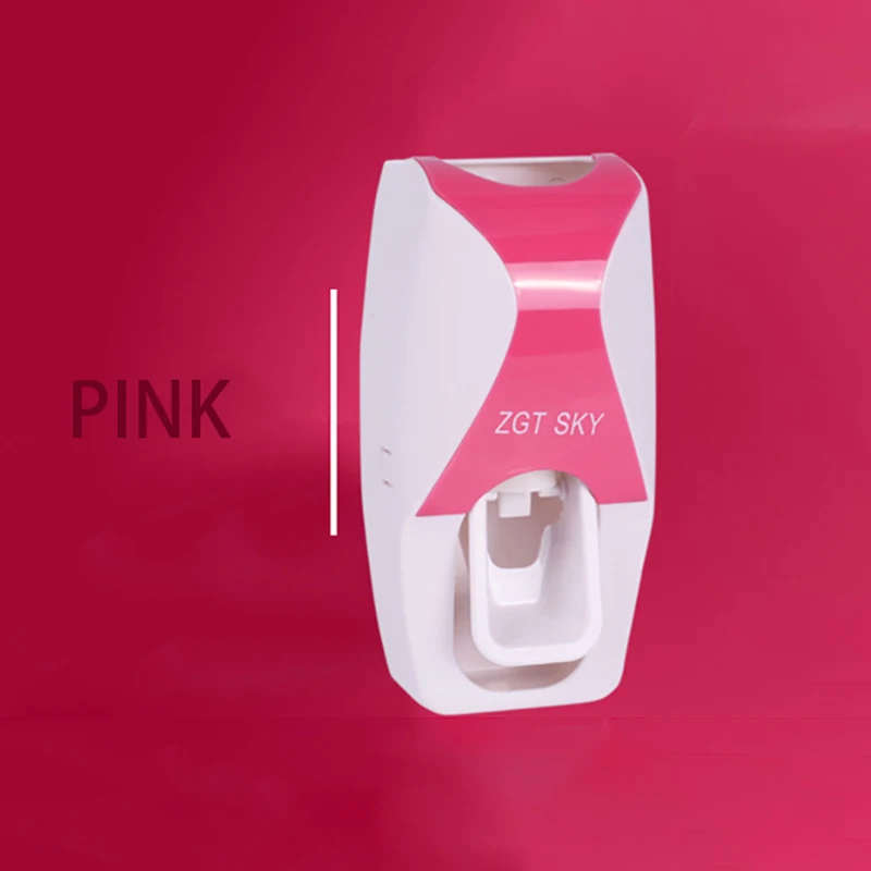 Pink E1 Gunot Настенный Автоматический Диспенсер зубной пасты, для зубной щетки держатель Пластик Аксессуары для ванной комнаты набор зубная паста ленивый диспенсер - Цвет: Pink E1
