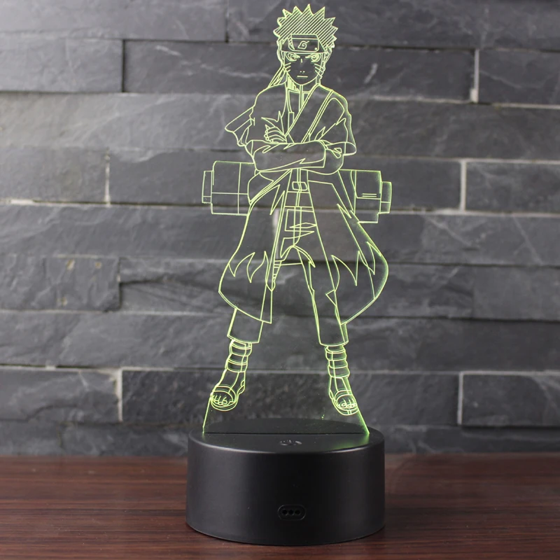 Наруто Uzumaki Наруто тема 3D светодиодный лампа светодиодный ночник 7 цветов Изменение сенсорного настроения лампа Рождественский подарок Dropshippping