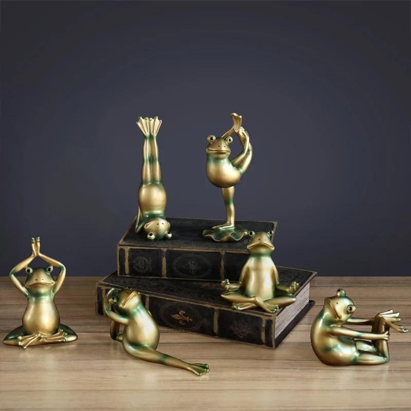 

6 PCS Nordic frog ornaments creative children's day gift decoration living room TV cabinet wine cabinet