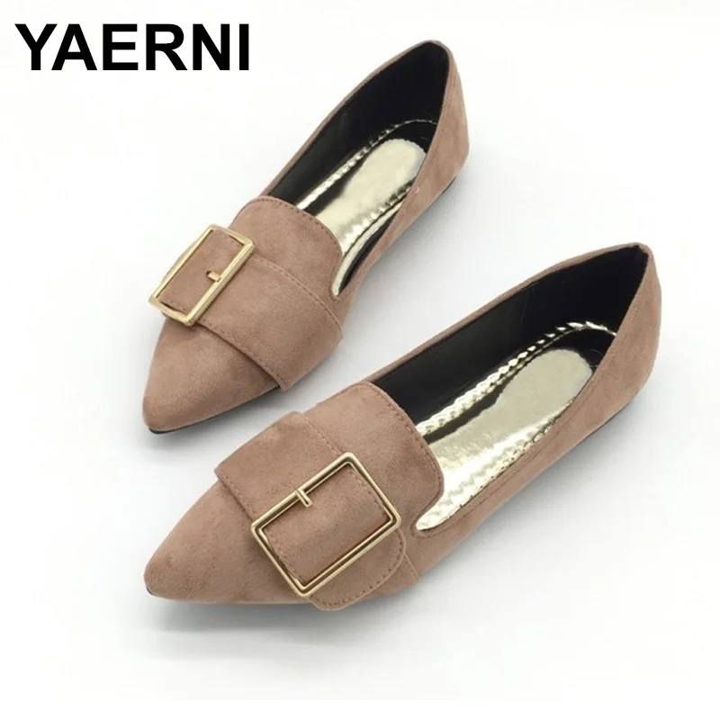

Женские балетки на плоской подошве YAERNI, Модные Повседневные туфли с ремешком и пряжкой, мягкая обувь для работы, драпировки
