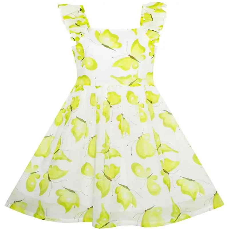 

Sunny Fashion платья для девочек Милый Бабочка флаттер Рукав Вечеринка Sundress 2020 Лето Принцесса Свадьба Платья одежда 4-12 Карнавал