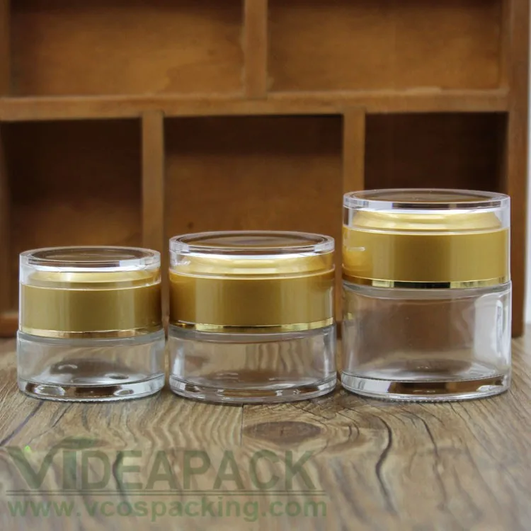 50 шт. 20 г 30 г 50 г Косметика пустой кувшин/Clear стеклянная бутылка кремы банки/бутылки акрил стеклянный контейнер пластиковая крышка