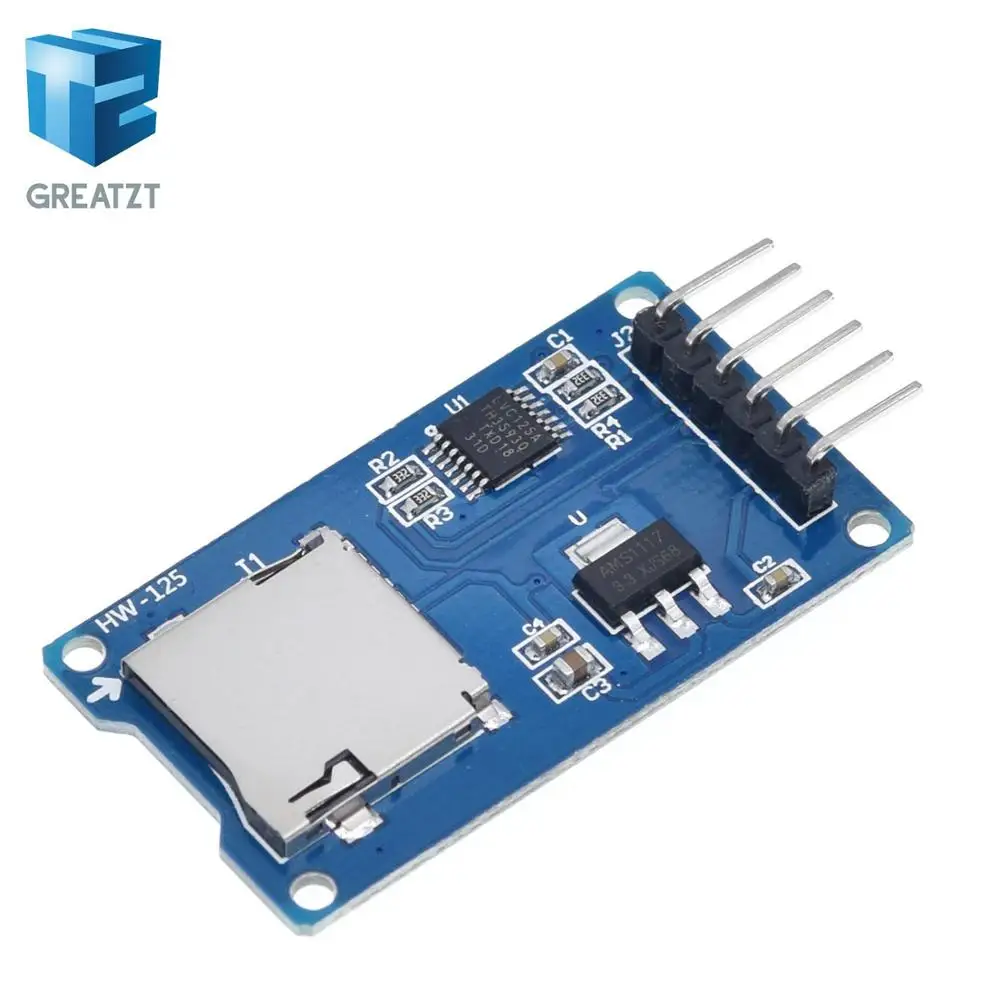GREATZT 1 шт. микро SD карта Мини TF кардридер модуль SPI интерфейсы с преобразователем уровня чип для arduino