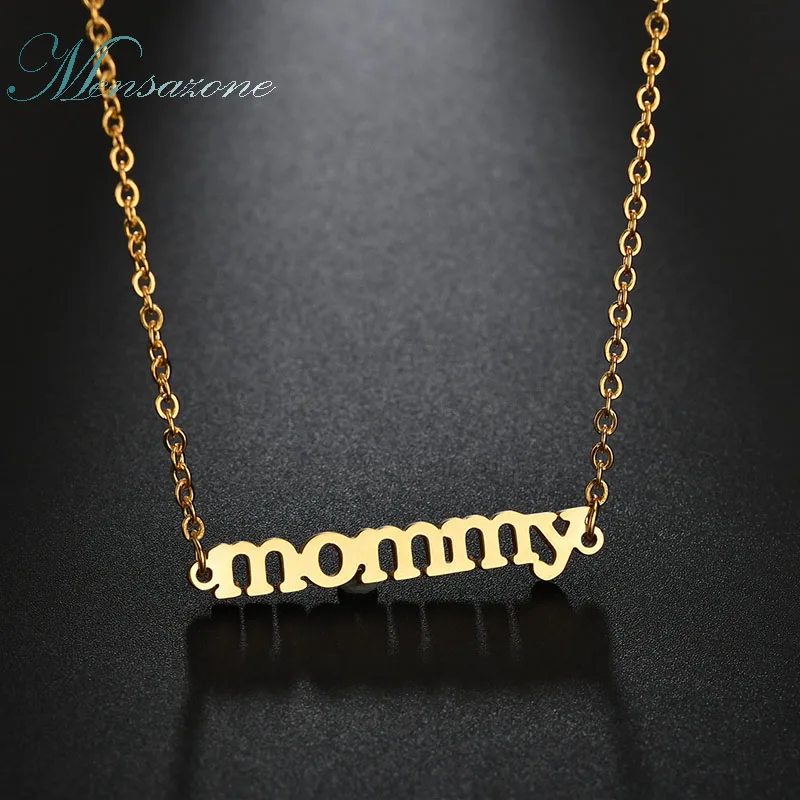 MENSAZONE Love Mama Цепочки и ожерелья s Подвески Нержавеющая сталь мама буквы Мода Для