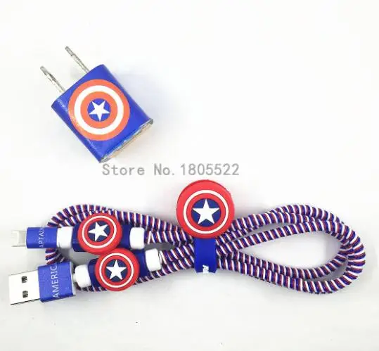 1,4 м мультфильм USB зарядное устройство кабель протектор Diy набор с намоткой кабеля зарядные наклейки Спиральный шнур протектор для iphone 5 6 6s 7 - Цвет: 9