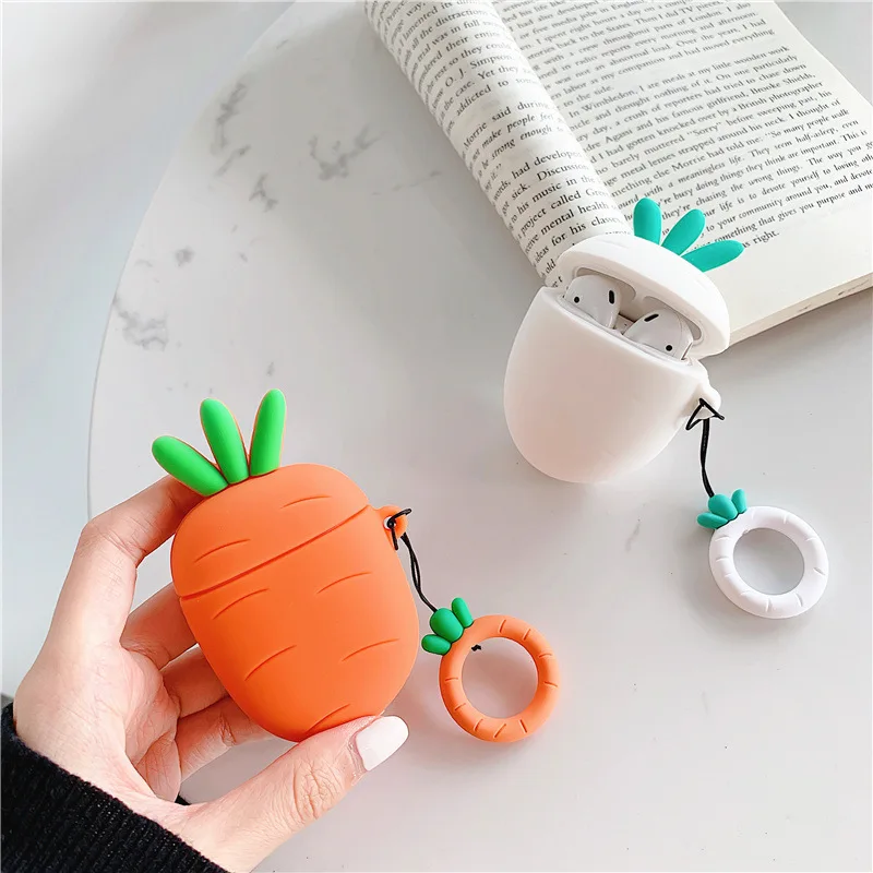 Морковь белый редис кожухи головных телефонов для Apple Airpods Air Pods 2 Беспроводная
