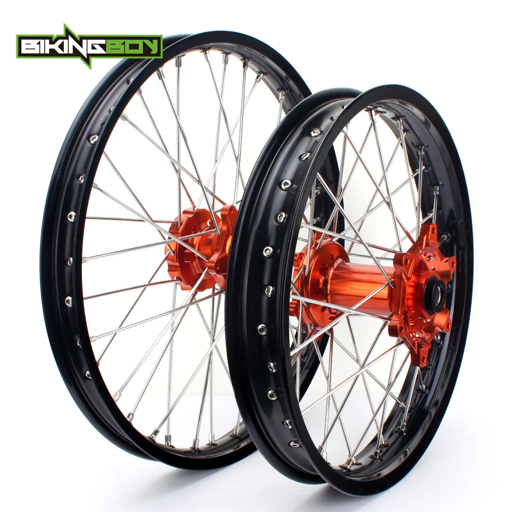 BIKINGBOY MX 21 &quot19&quot полный набор передние и задние колеса обода концентратор для KTM 125CC 540CC EXC F R SX XC W G SXS F|Обода| |