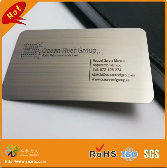 2018 Hot sale super quality Cheap custom 304 steel metal business card with both side brushed effect