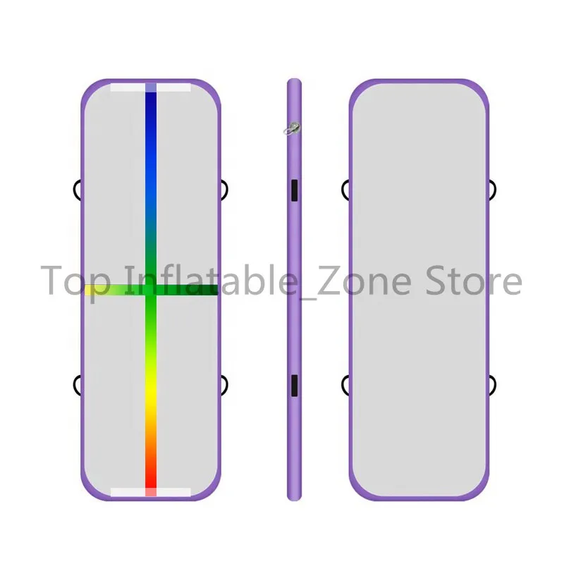 purple color line Надувная 1 м аэродинамическая гимнастика, матрас для спортзала, сушильная воздушная дорожка, Йога, Олимпийские игры, Tumbling wrestling Yogo, электрический воздушный насос - Цвет: purple color line