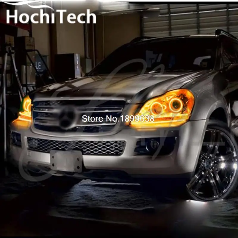 Для Mercedes Benz gl класс X164 GL450 RGB светодиодный Фар halo глаза ангела комплект Тюнинг