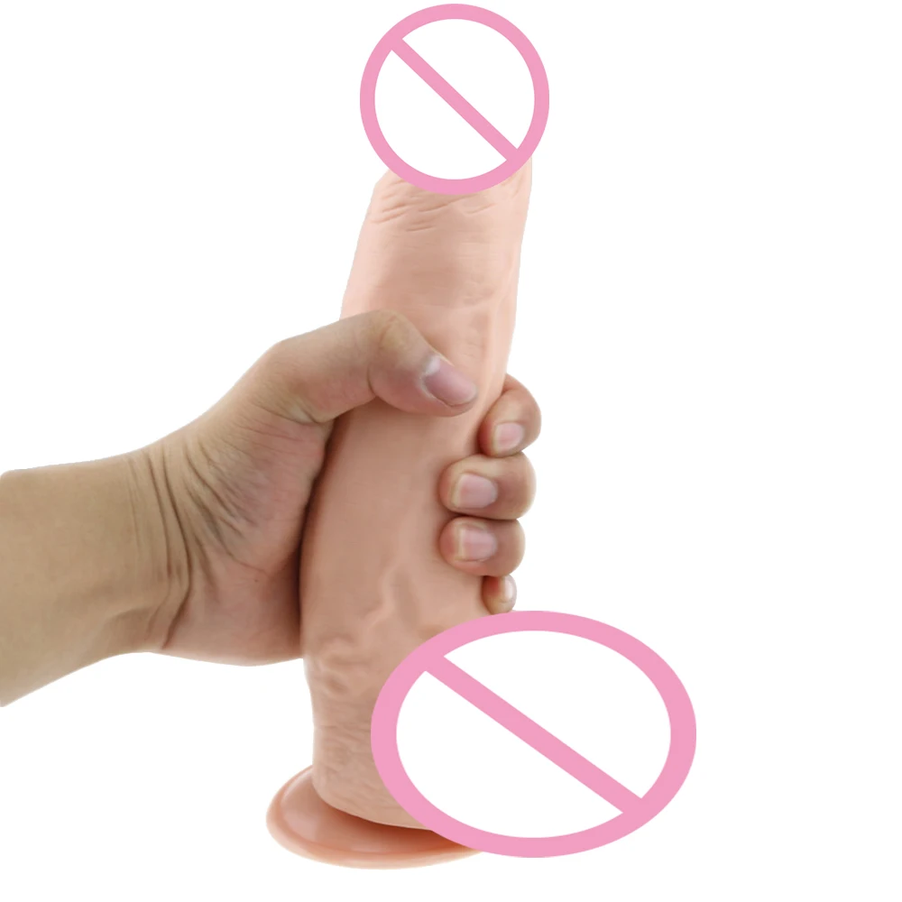 9 8 дюймовый фаллоимитатор реалистичный большой телесный коричневый гибкий