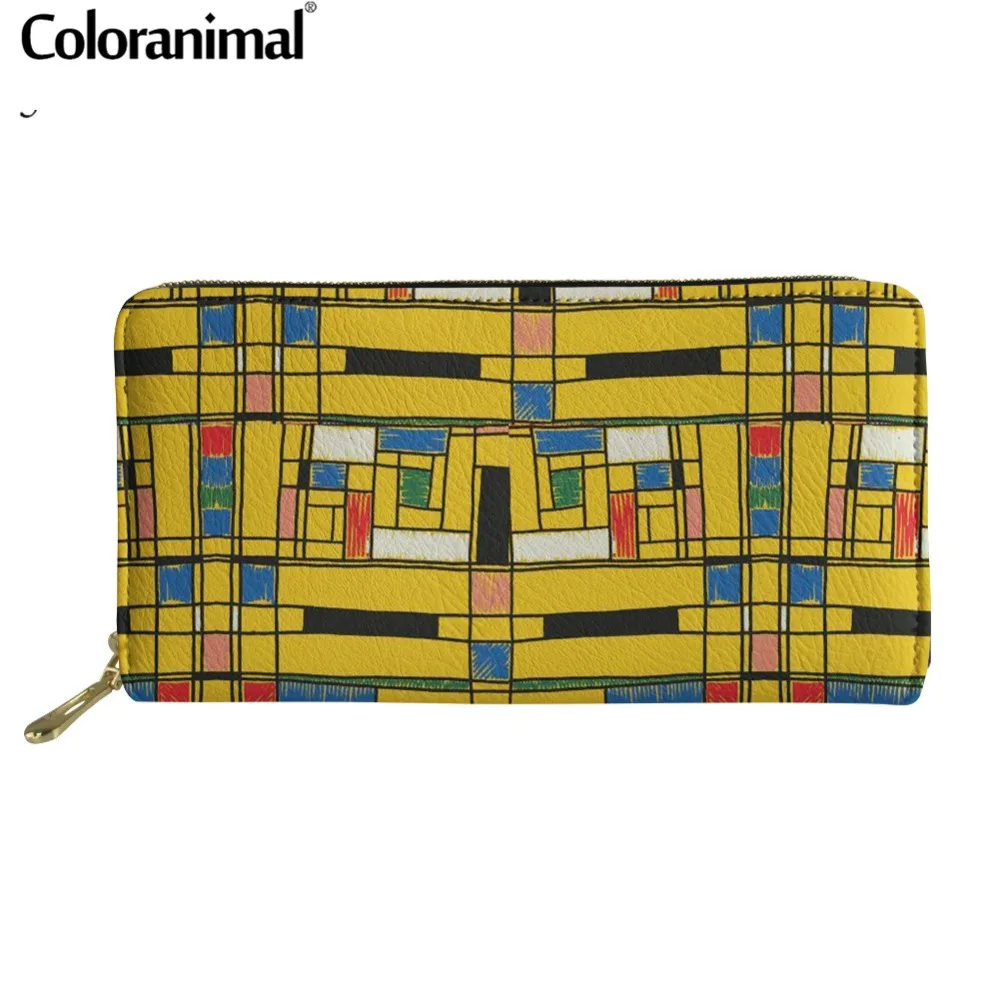 Длинные кошельки Coloranimal с абстрактной живописью карманные женские роскошные