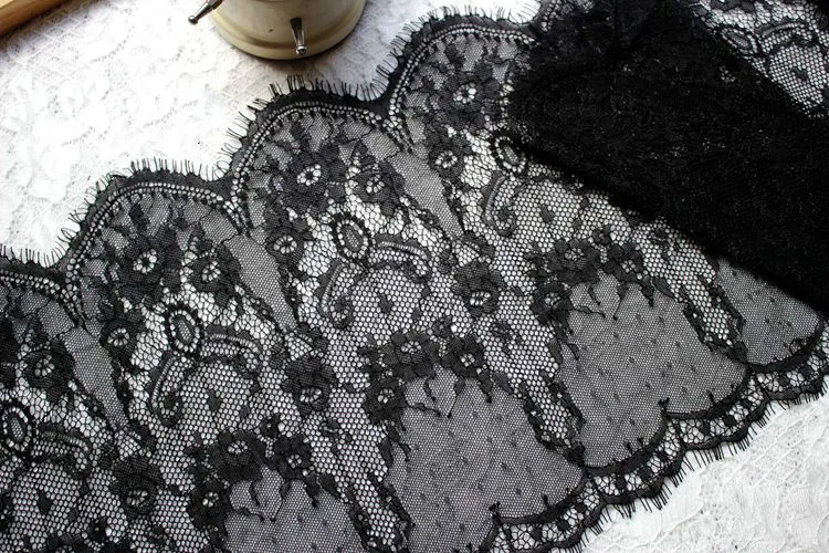 Кружевная ткань с французскими ресничками 3 м/лот бесплатная доставка 25 см белая