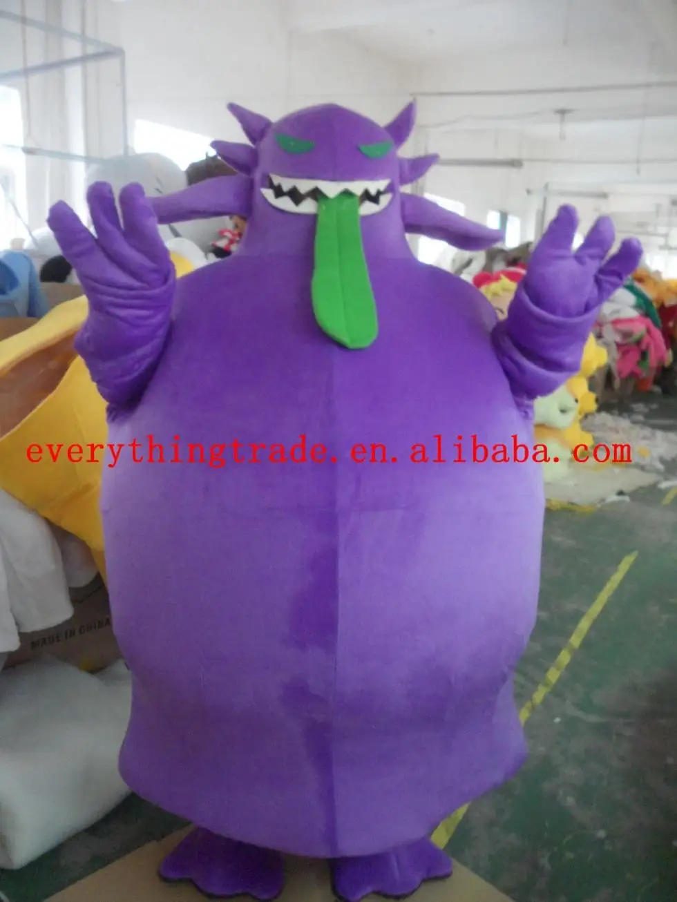 New arrival 2014 Cartoon Character Adult cute purple monster Mascot Costume fancy dress party costume | Тематическая одежда и