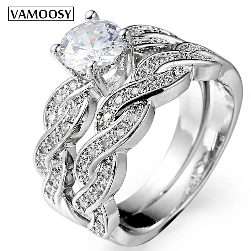 Комплект колец из меди и фианита для женщин мужчин 2018|Обручальные кольца| |