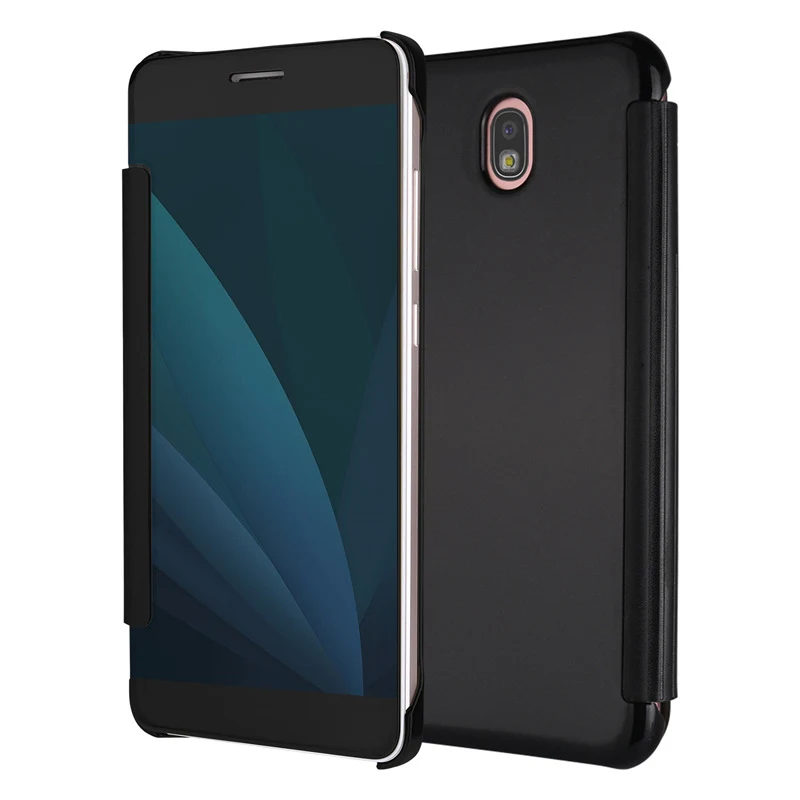 Для samsung J3 2017 J330 чехол Smart View защелкивающийся с зеркальным покрытием кожаный для