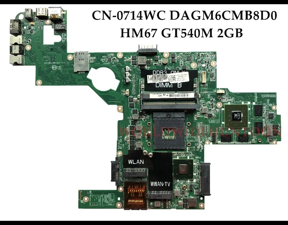 Высококачественная версия для материнской платы ноутбука Dell XPS L502X DAGM6CMB8D0 HM67 PGA989