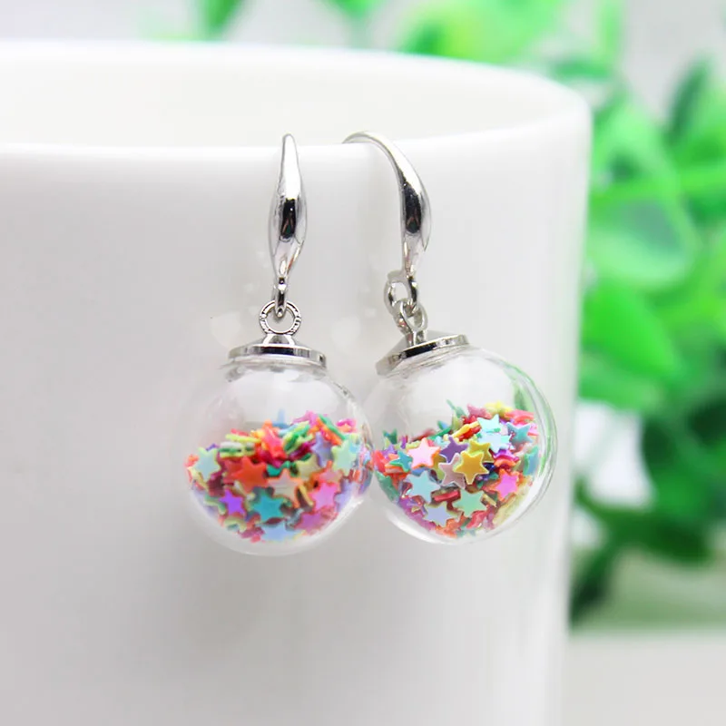 2017 new fashion brand jewelry summer style gift drop earrings for women glass beads star statement free shipping | Украшения и