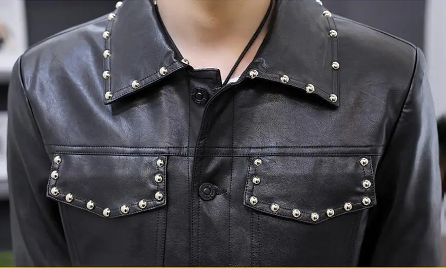 White Men Leather Jacket Spring 2022 New Fashion Black Coat Short Slim Motorcycle Male Clothing | Мужская одежда