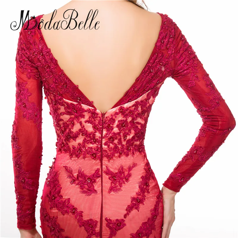 Modabelle Дубай кружевное длинное красное вечернее платье с аппликацией русалки