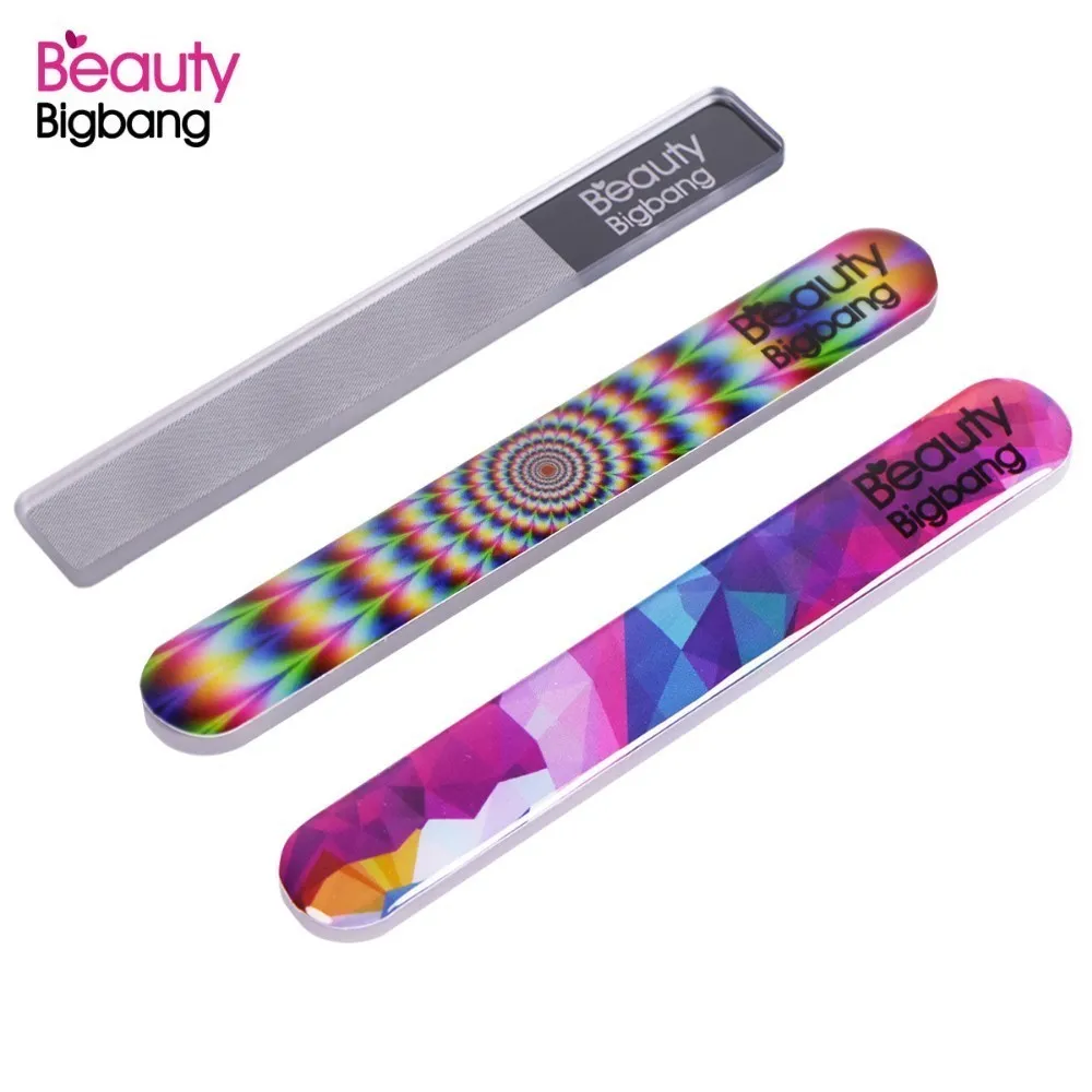 BEAUTYBIGBANG 3 узора выбран 90*13 мм Нано Стекло ногтей полированный файл Очищаемый