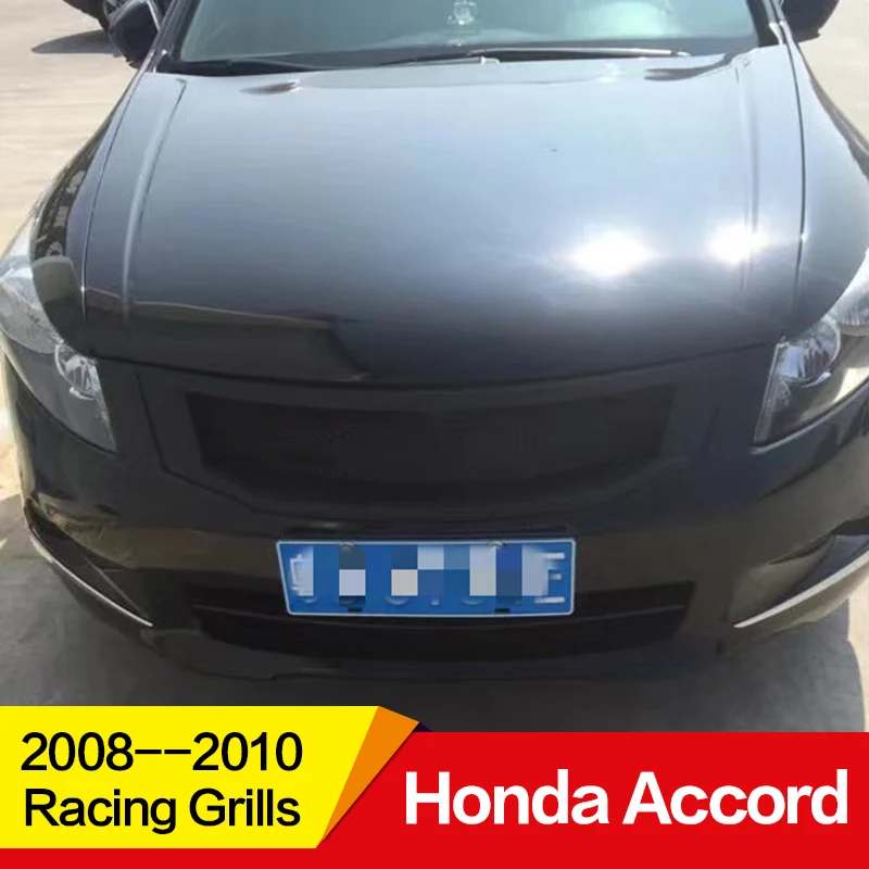 Подходит для гоночных грилей Honda Accord 2008 09 10 лет из углеродного волокна Refitt Передняя Центральная гоночная решетка крышка аксессуары без логотипа автомобиля