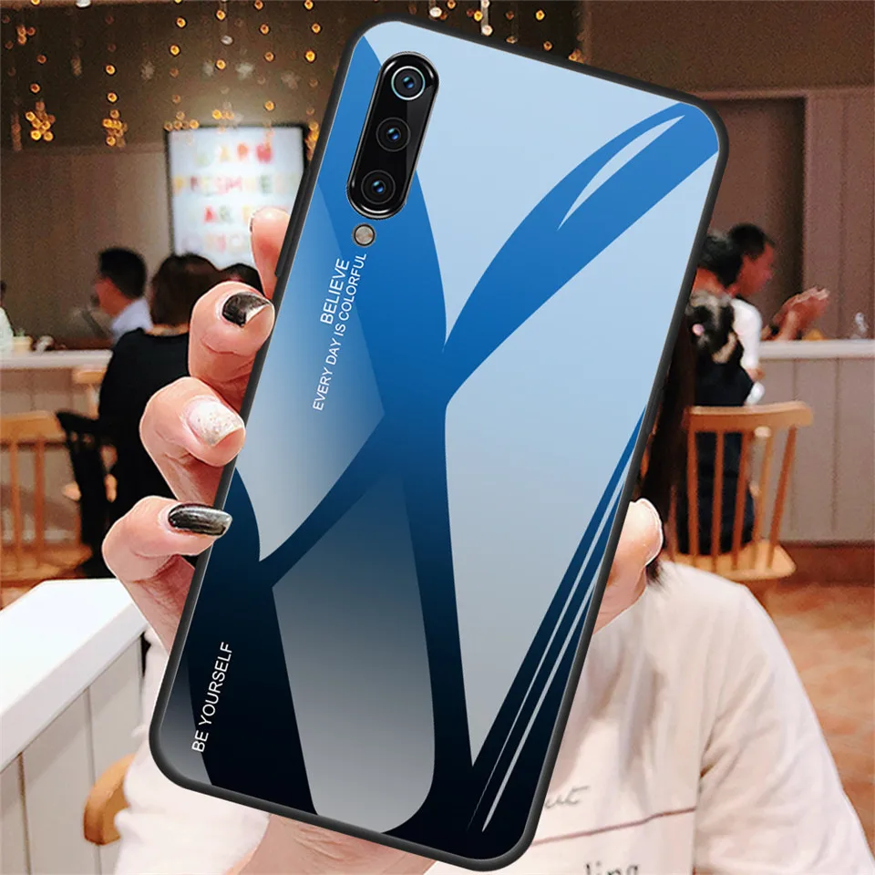 Градиентный чехол из закаленного стекла для Xiaomi Redmi Note 7 5 6 Pro 6A Mi 8 A2 Lite A1 Mi8 Mi6X Mi5X