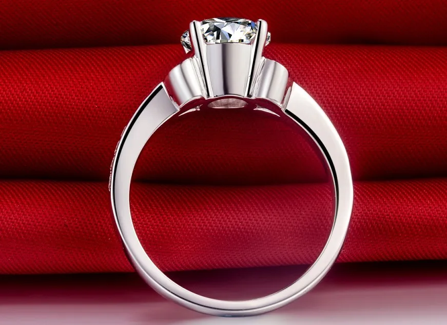 

1 Carat Top Brand Style Real Solid 18K White Gold Simulate Diamond Genuine Diamond Ring Female Jewelry Ring Au750 Gold Jewelry