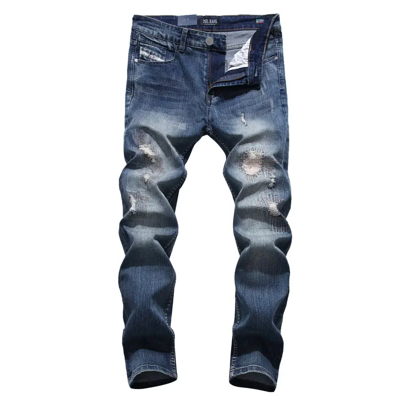 2019 новый бренд dsel модные дизайнерские джинсы мужские прямые синие с принтом