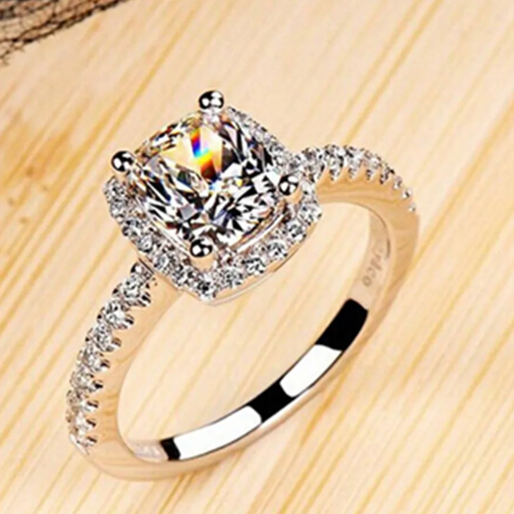 Fashion Rings Show Elegant Temperament Jewelry Womens Girls White Silver Filled Wedding Ring | Украшения и аксессуары