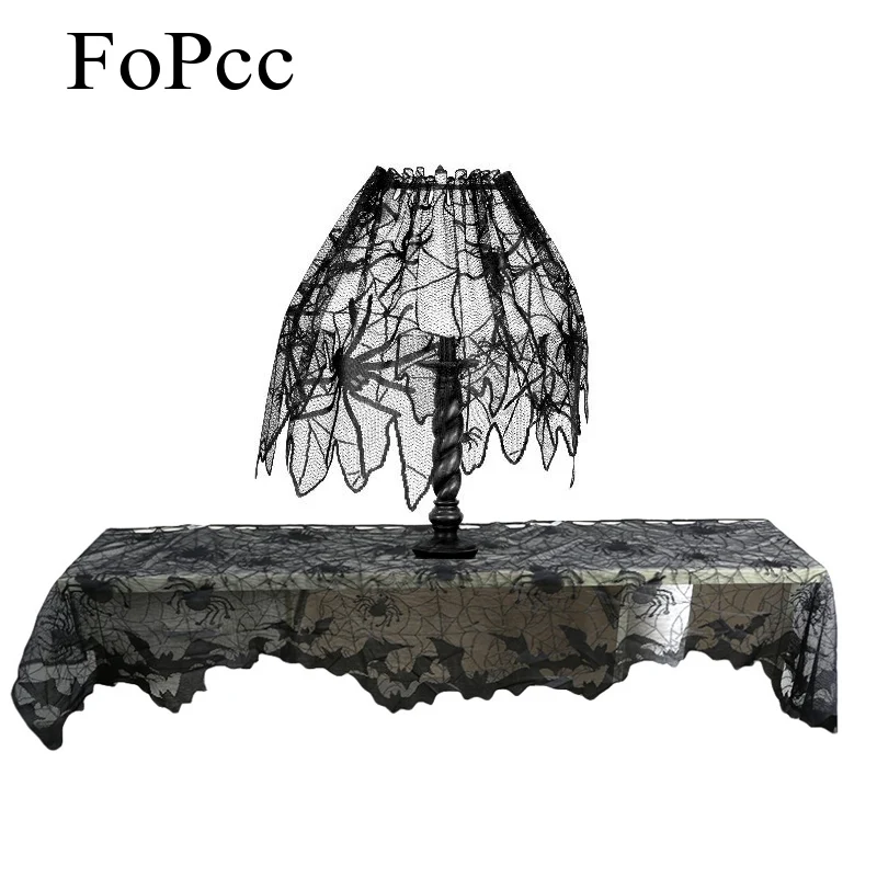 1 шт. украшение на Хэллоуин Черное кружево паутина камин накидка шарф занавески
