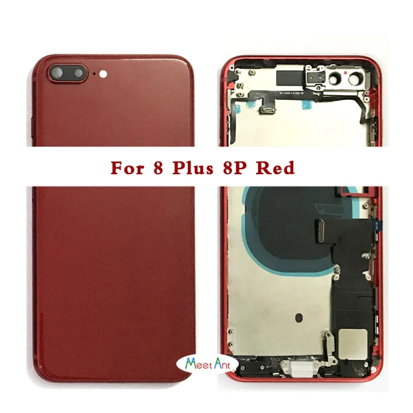 AAA Качество для iphone 8 8G/8 Plus/X задняя средняя рамка Шасси Полный Корпус в сборе крышка батареи задняя дверь с гибким кабелем - Цвет: 8P Red No Vibrator