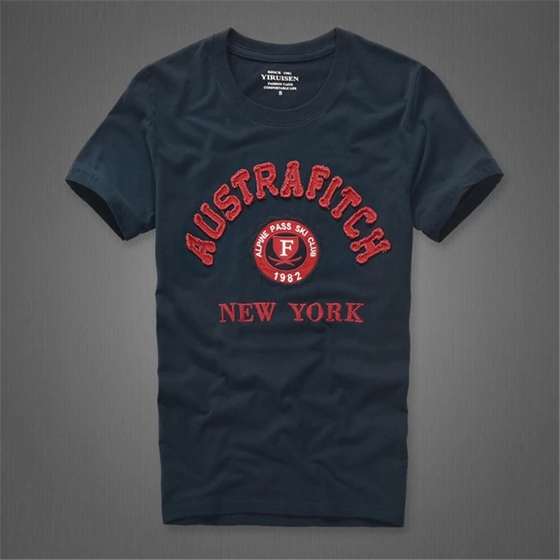 Camiseta/хлопковая Футболка с круглым вырезом и надписью; брендовая мужская одежда
