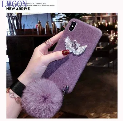 Плюшевый чехол для телефона для oppo A57 A59 A73 A79 A83 A3 A5 гладкой hairball Зима Обувь на теплом меху пушистый Обложка Твердый Цвет Ca