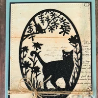oval flower cat frame metal cutting dies stencils for diy scrapbooking photo album decorative embossing card crafts die cut 2019