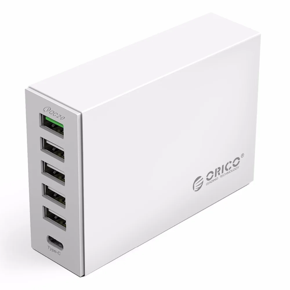 ORICO QC2.0 быстрое зарядное устройство type-C 3.1A USB настольное зарядное устройство 6 портов Смарт зарядное устройство для мобильного телефона планшета