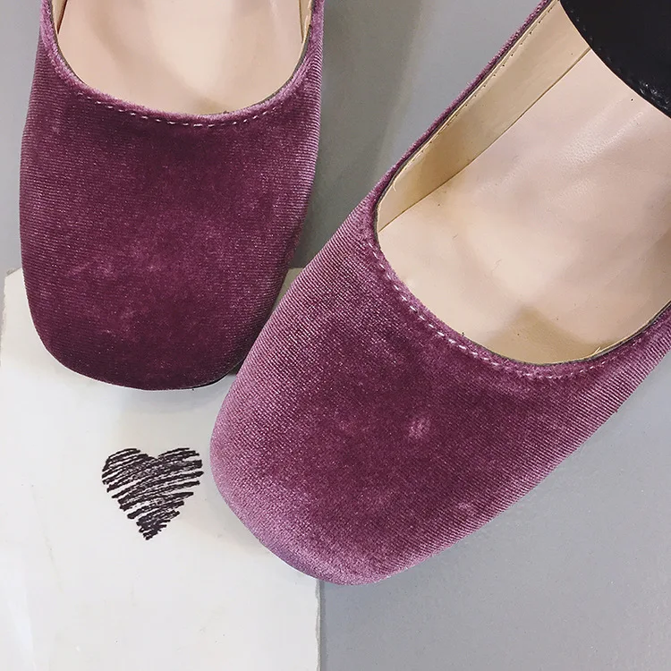 2017 бархатные туфли на высоком каблуке женские разноцветные туфли-лодочки с